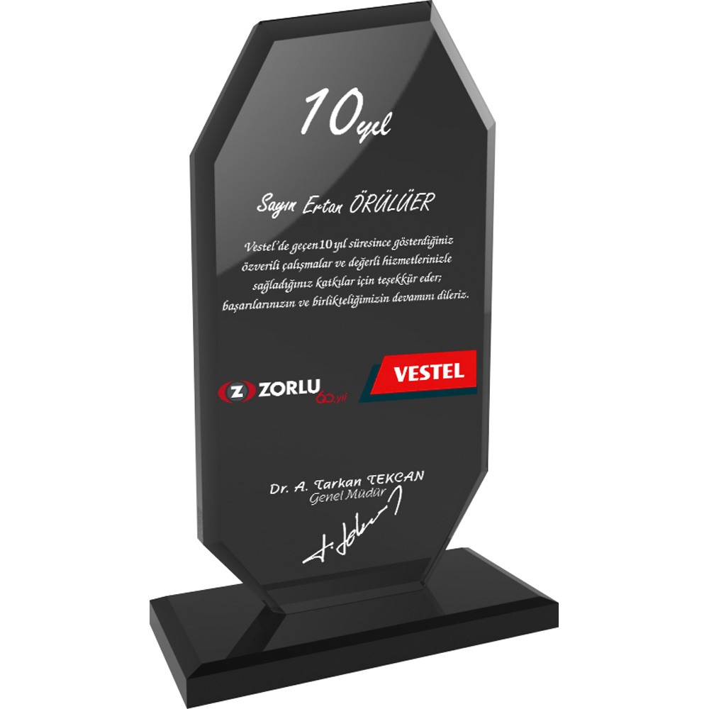 Logo Baskılı Kristal Plaket