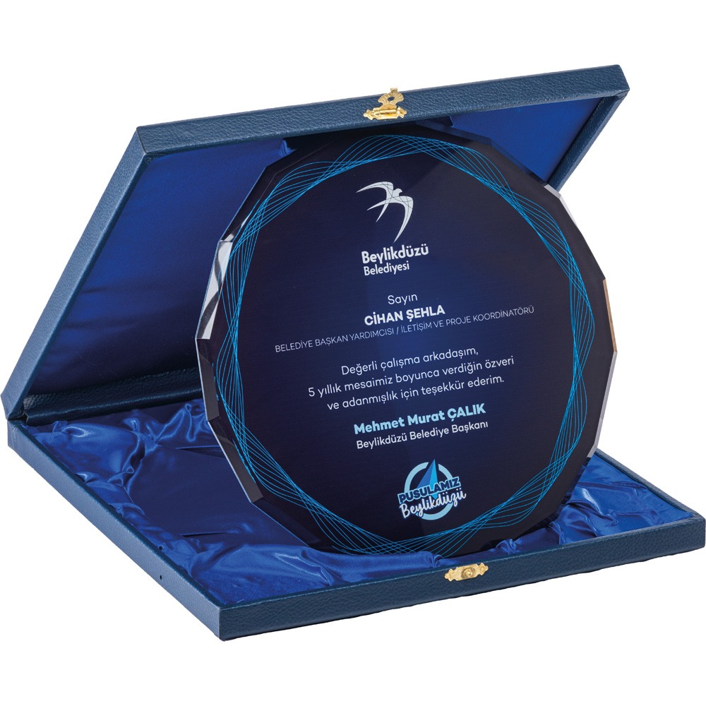 Baskılı Kutulu Kristal Plaket