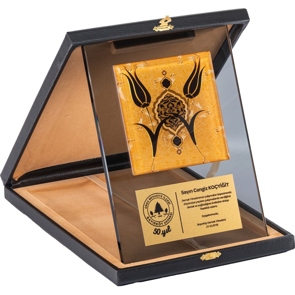 Logo Baskılı Kutulu Kristal Plaket
