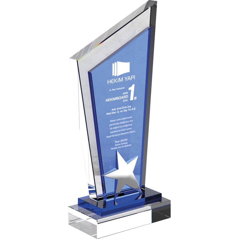 Logo Baskılı Kristal Plaket