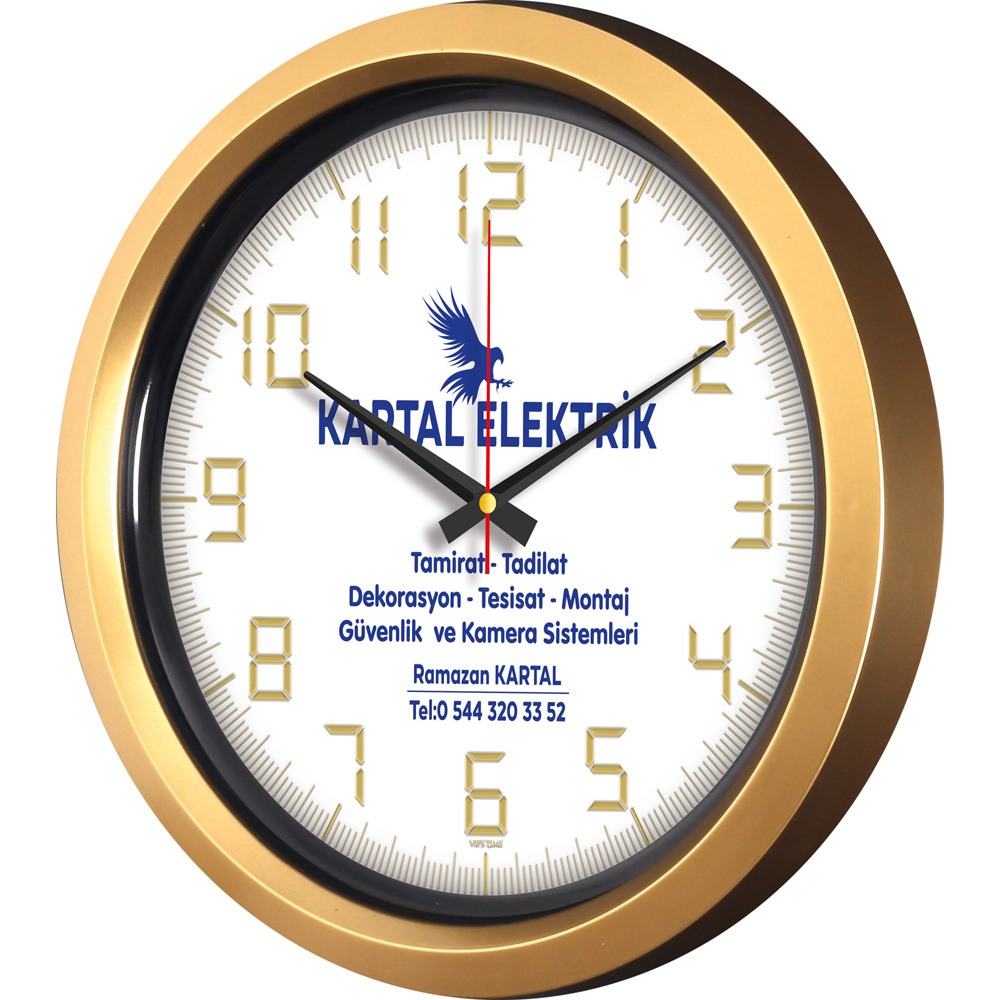 Logo Baskılı Plastik Duvar Saati