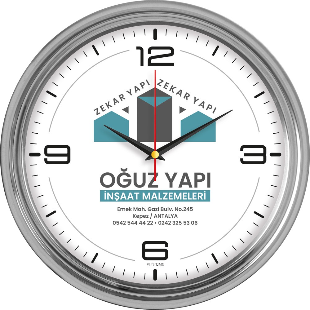 Hediye Paslanmaz Metal Duvar Saati